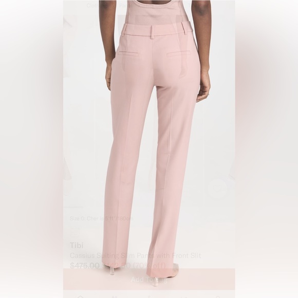 Tibi Cassius Slim Pants with Front Slip - Picture 4 of 7